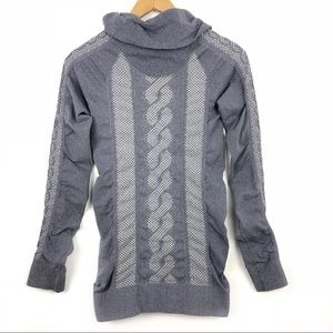 Athleta Cowl Neck Ruched Long Sleeve Shirt